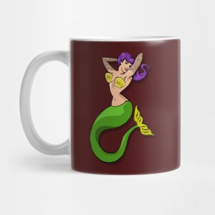 Purple-haired mermaid with tattoos Mug